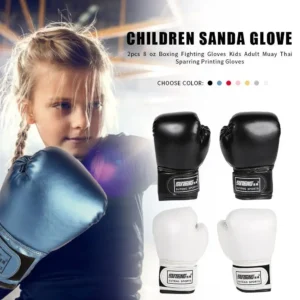 2PCS Kids Boxing Gloves: Leather Training Gloves for Muay Thai & Kickboxing